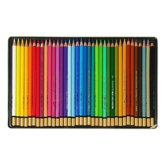 KOH-I-NOOR 3725 (36) Набор высококачественных акварельных цветных карандашей "Mondeluz", 36 цветов, в жестяной  упаковке